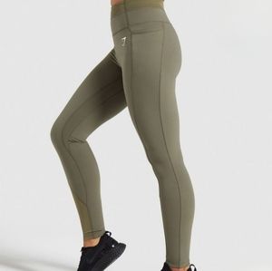 Gym Shark dreamy mesh leggings in Khaki